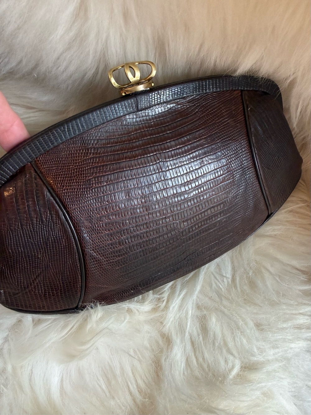 Vintage 1950s Exotic Lizard Skin Clutch